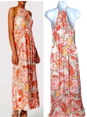 LOFT Verano Floral Halter Maxi Dress Sz‎ 6